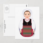 Kroatisch Lika Brunette Matryoshka Briefkaart (Voorkant / Achterkant)