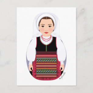 Kroatisch Lika Brunette Matryoshka Briefkaart
