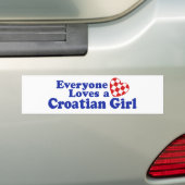 Kroatisch meisje bumpersticker (Op auto)