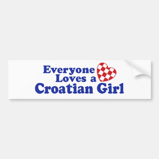 Kroatisch meisje bumpersticker (Voorkant)