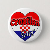 Kroatisch meisje ronde button 5,7 cm (Voorkant)