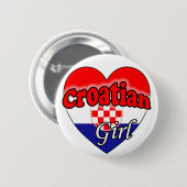 Kroatisch meisje ronde button 5,7 cm (Voorkant /achterkant)