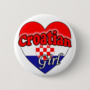 Kroatisch meisje ronde button 5,7 cm