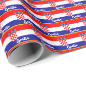 Kroatisch overslagpapier, Kroatisch vlaggenpatriot Cadeaupapier (Rol Hoek)