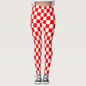 Kroatisch rood en wit gecontroleerd patroon leggings (Voorkant)