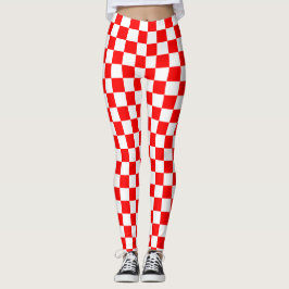 Kroatisch rood en wit gecontroleerd patroon leggings