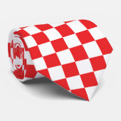 Kroatisch rood wit controlebord patroon stropdas (Opgerold)