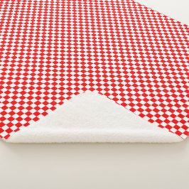 Kroatisch rood wit gebarsten patroon sherpa deken