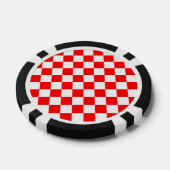 Kroatisch rood wit Geometrisch gecontroleerd patro Poker Chips (Enkel)
