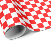 Kroatisch rood-wit geruit patroon cadeaupapier (Rol Hoek)