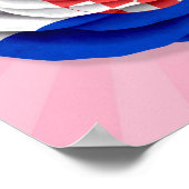 Kroatisch Roos vlag roze Poster (Hoek)