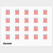 Kroatisch schaakbord ronde sticker (Vel)
