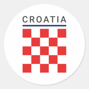 Kroatisch schaakbord ronde sticker