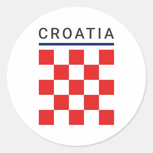 Kroatisch schaakbord ronde sticker (Voorkant)