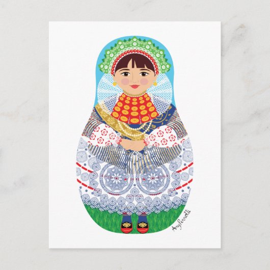 Kroatisch, Slavonija Matryoshka Briefkaart (Voorkant)