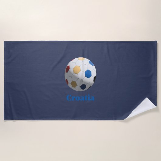 Kroatisch Voetbal Strandlaken (Voorkant)