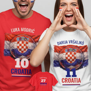 Kroatisch voetbalerfgoed Vlag Voetbal Grafisch T-shirt