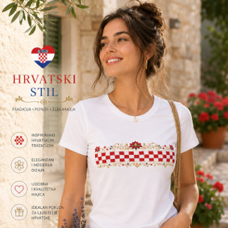 Kroatisch volksmotief stijlvolle dames T-shirt