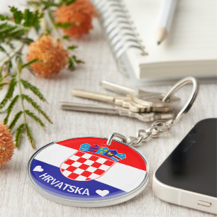 Kroatisch Wapen Hrvatski grb met tekst Sleutelhanger