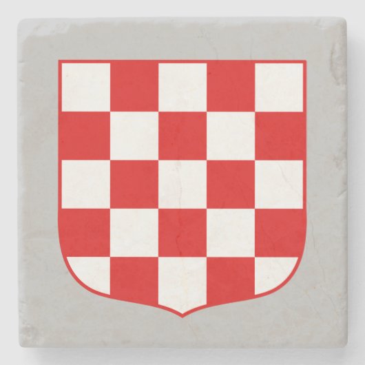 Kroatisch wapenpatroon stenen onderzetter (Voorkant)