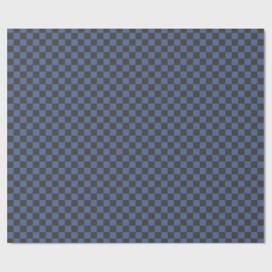 Kroatisch zwart blauw dambord patroon cadeaupapier (Vlak)