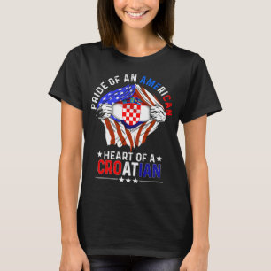 Kroatische Amerikaanse vlag T-shirt