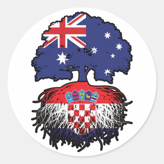 Kroatische Australische Australië - boomstammen Ronde Sticker (Voorkant)