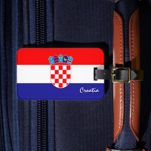 Kroatische Bagagelabel, patriottische vlag Bagagelabel (Voorkant Insitu 4)