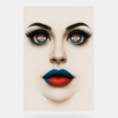 Kroatische Beauty Eyes & Lips Pop Portret Acryl Bord (Voorkant)