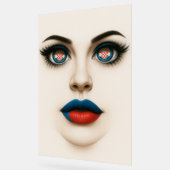 Kroatische Beauty Eyes & Lips Pop Portret Acryl Bord (Hoek)