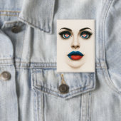 Kroatische Beauty Eyes & Lips Pop Portret Button (Insitu)