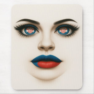 Kroatische Beauty Eyes & Lips Pop Portret Muismat