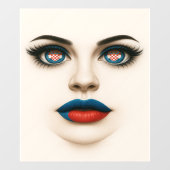 Kroatische Beauty Eyes & Lips Pop Portret Raamsticker (Vel)