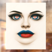Kroatische Beauty Eyes & Lips Pop Portret Raamsticker (Vel 2)