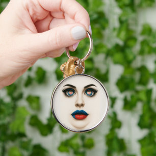 Kroatische Beauty Eyes & Lips Pop Portret Sleutelhanger