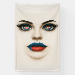 Kroatische Beauty Eyes & Lips Pop Portret Spandoek