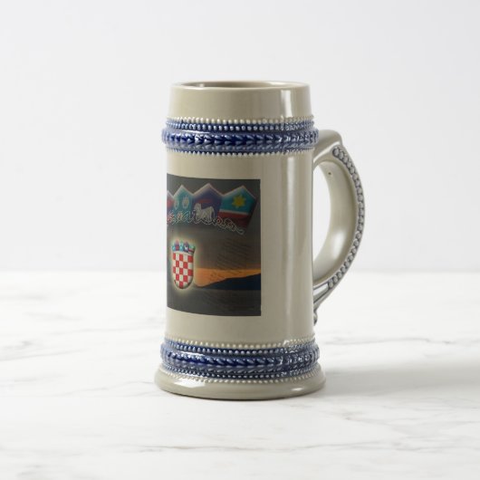 Kroatische Beer Stein Bierpul (Voorkant rechts)