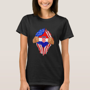 Kroatische bloedbaan in mijn Kroatische vlag T-shirt