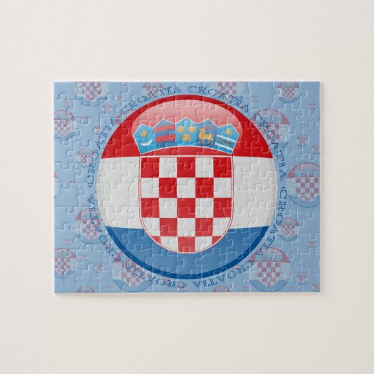 Kroatische bubelvlag legpuzzel (Horizontaal)