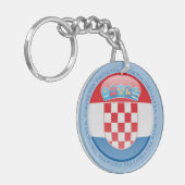 Kroatische bubelvlag sleutelhanger (Voorkant Links)