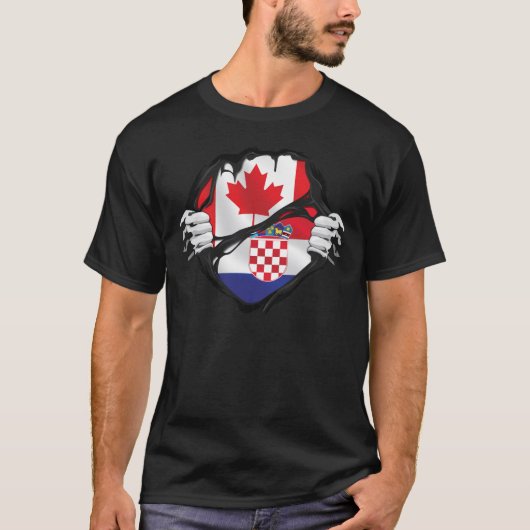 Kroatische Canadese handen met Roots Flag T-shirt (Voorkant)
