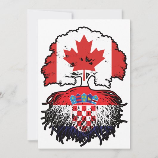 Kroatische Canadese vlag voor bomen Kaart (Voorkant)