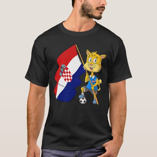 Kroatische fan kat t-shirt (Voorkant)