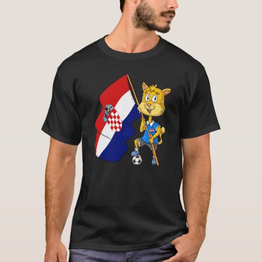 Kroatische fan kat t-shirt (Voorkant)