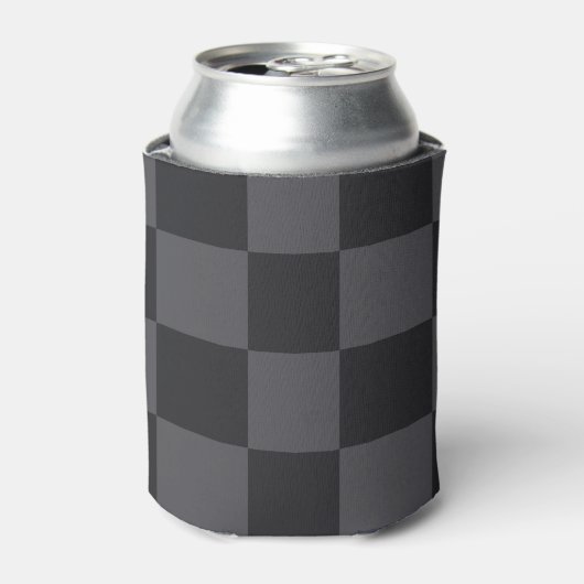 Kroatische Geometric Black Grey Bold Checkers Blikjeskoeler (Blikje Voorkant)