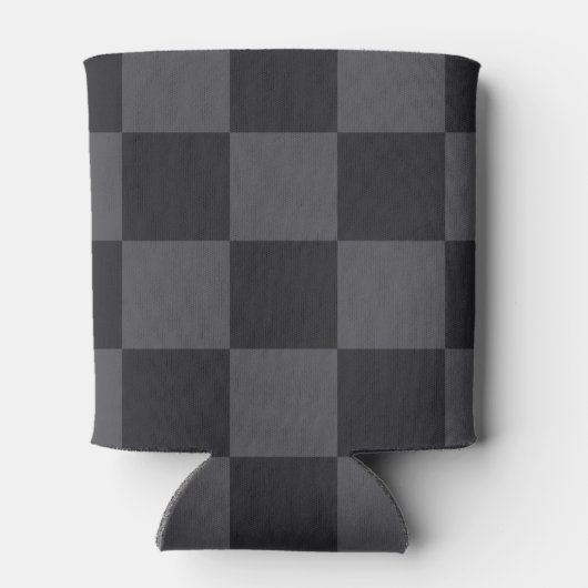 Kroatische Geometric Black Grey Bold Checkers Blikjeskoeler (Achterkant)