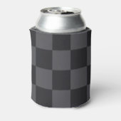 Kroatische Geometric Black Grey Bold Checkers Blikjeskoeler (Blikje Achterkant)