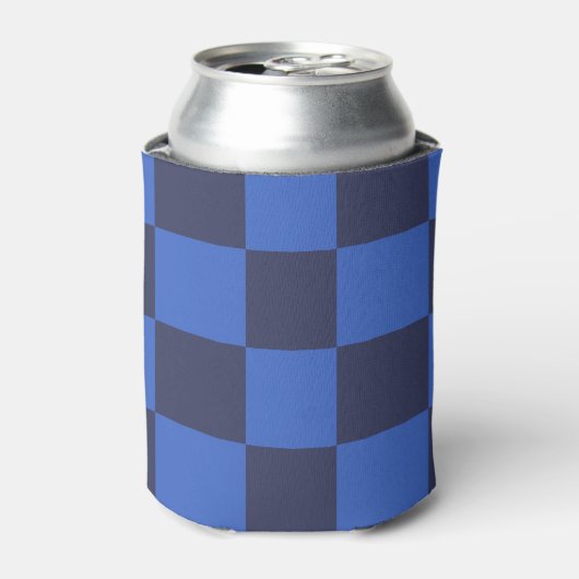 Kroatische Geometrische Blue Bold Checkers Koelbox Blikjeskoeler (Blikje Voorkant)