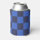 Kroatische Geometrische Blue Bold Checkers Koelbox Blikjeskoeler (Blikje Achterkant)