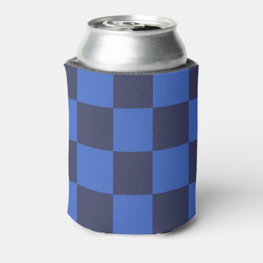 Kroatische Geometrische Blue Bold Checkers Koelbox Blikjeskoeler (Blikje Achterkant)